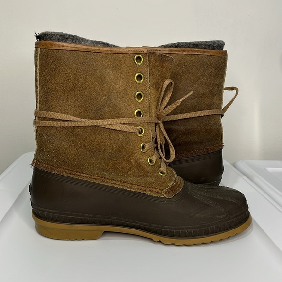 Sorel Ice Pack Boots Men 9 Winter Snow Duck Hunting Brown Leather Wool Liners - Picture 7 of 16